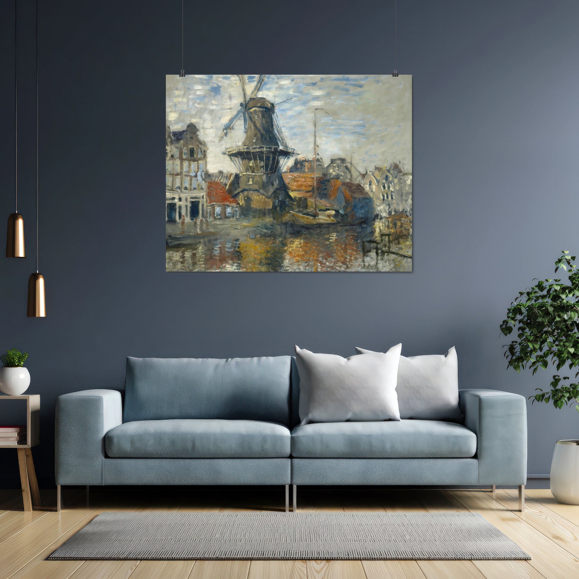 The Windmill on the Onbekende Gracht (1874) – Claude Monet