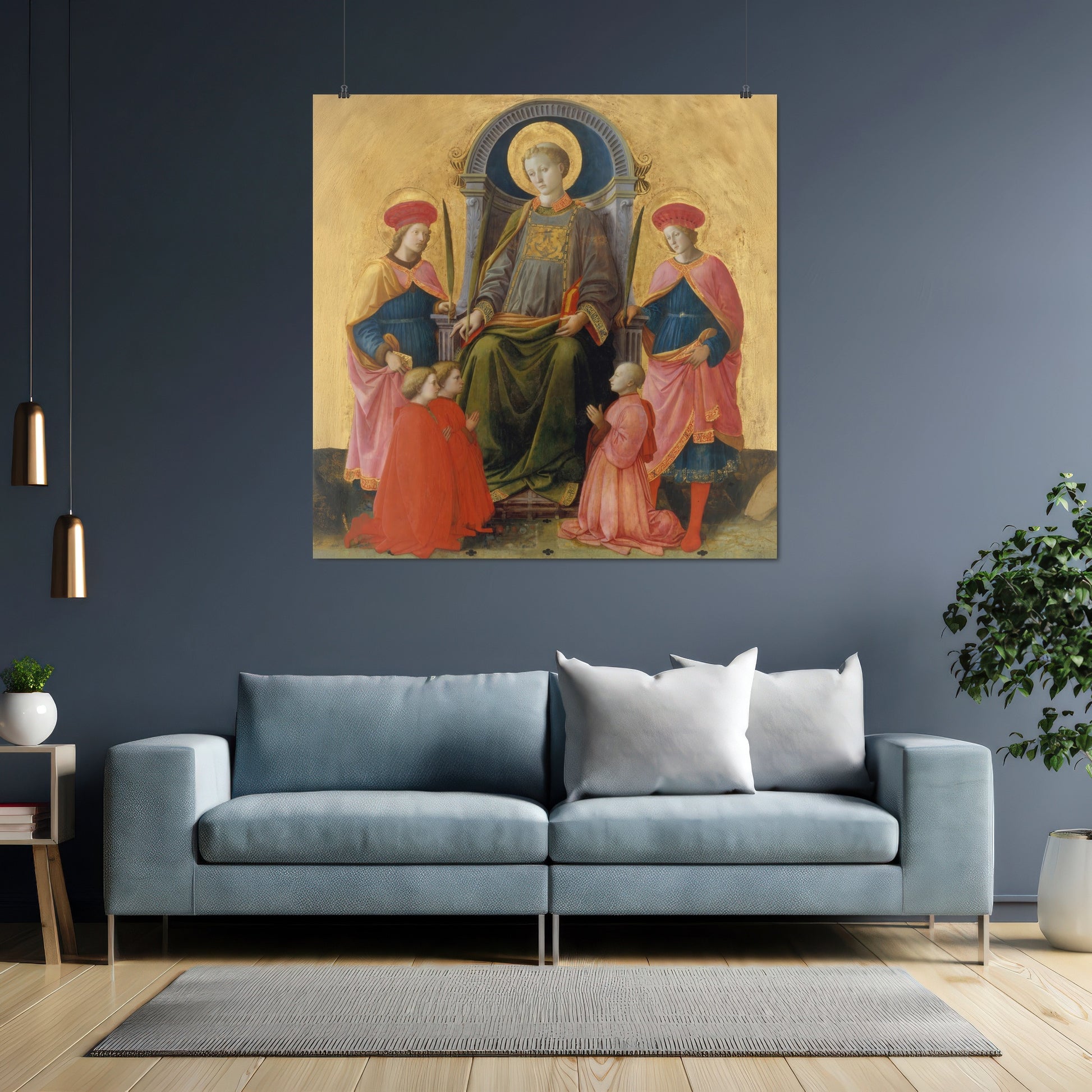 Saint Lawrence Enthroned with Saints and Donors – Filippo Lippi, Classic Art Reproduction