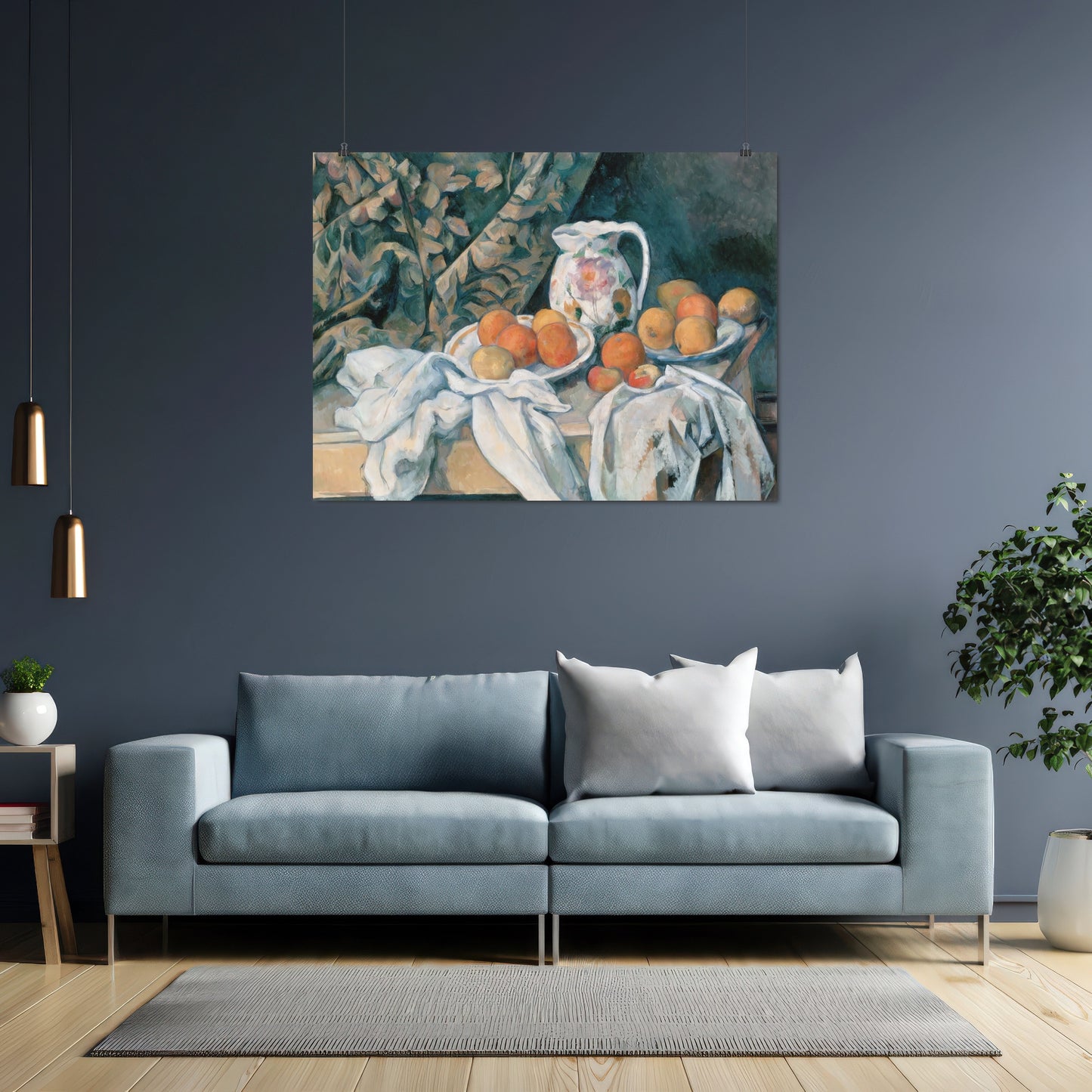 Still Life with a Curtain – Paul Cézanne, Classic Art Reproduction