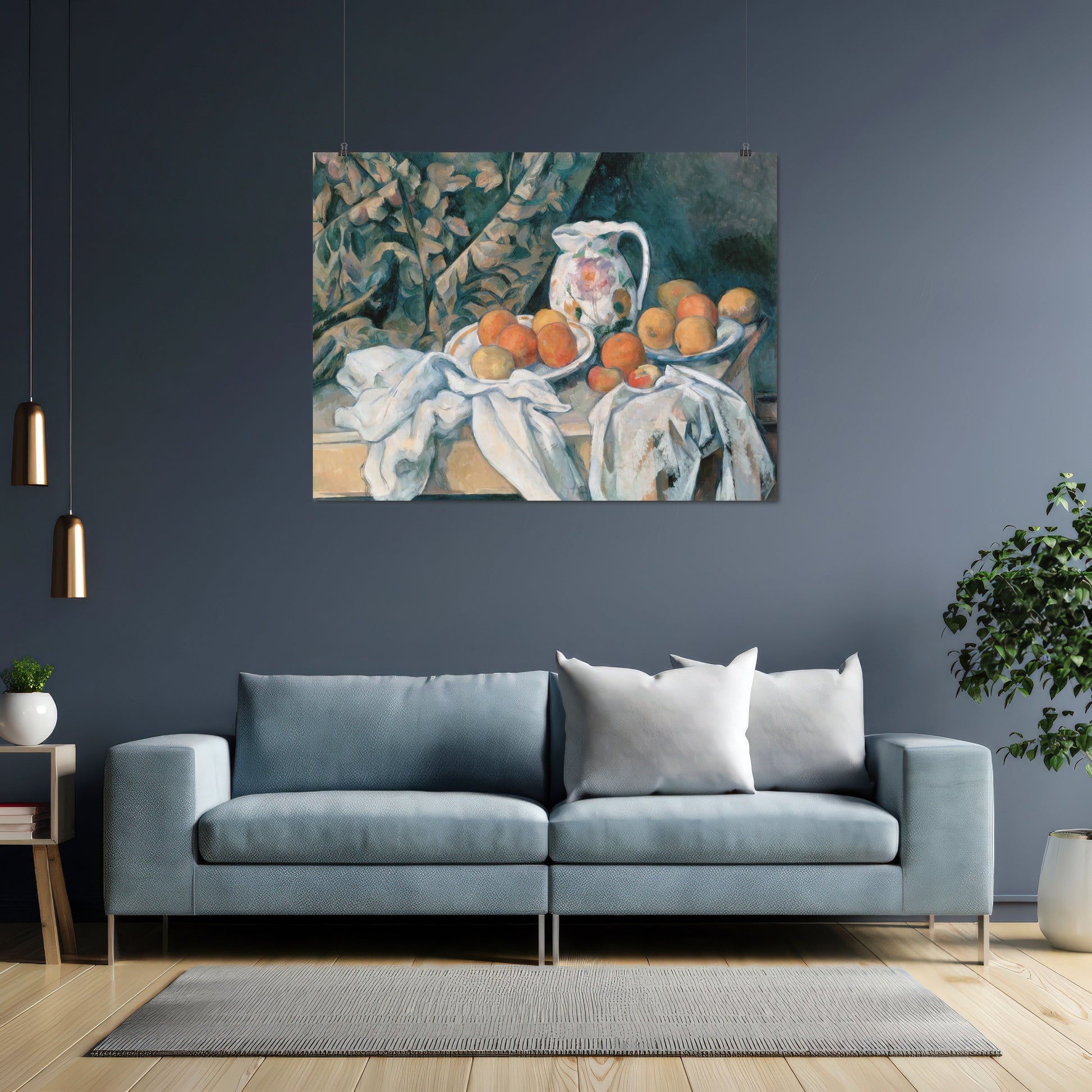 Still Life with a Curtain – Paul Cézanne, Classic Art Reproduction