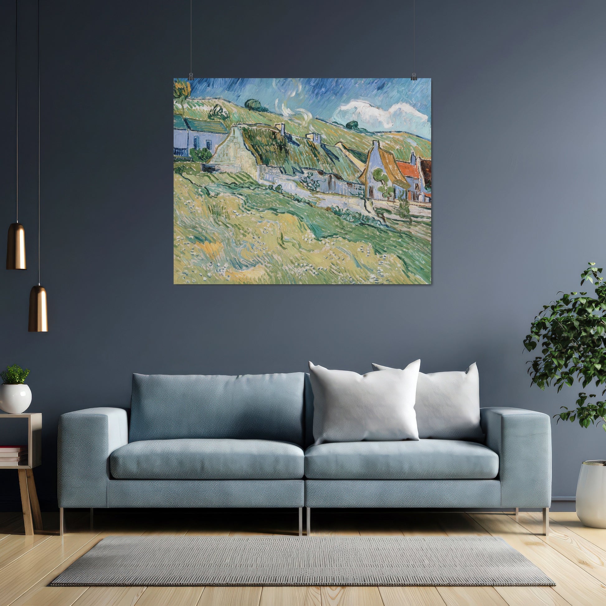 Thatched Cottages at Cordeville – Vincent van Gogh, Classic Art Reproduction