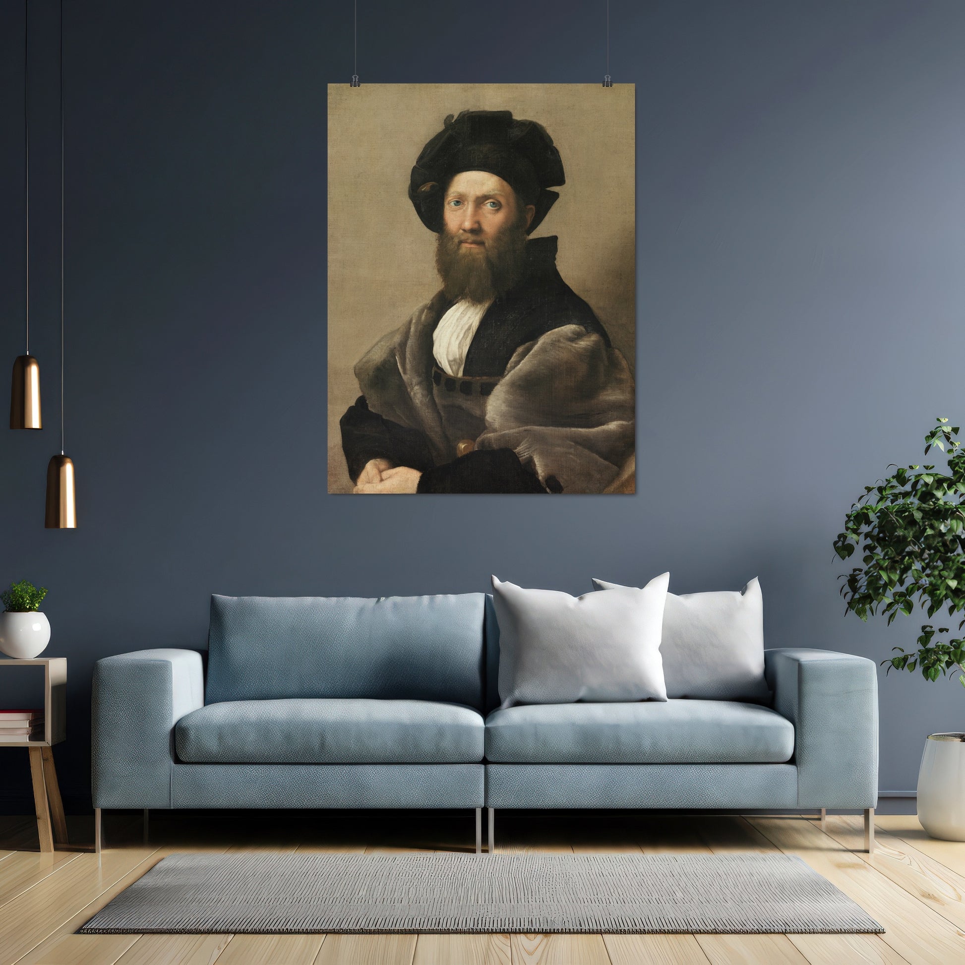 Portrait of Baldassare Castiglione – Raphael Santi, Classic Art Reproduction