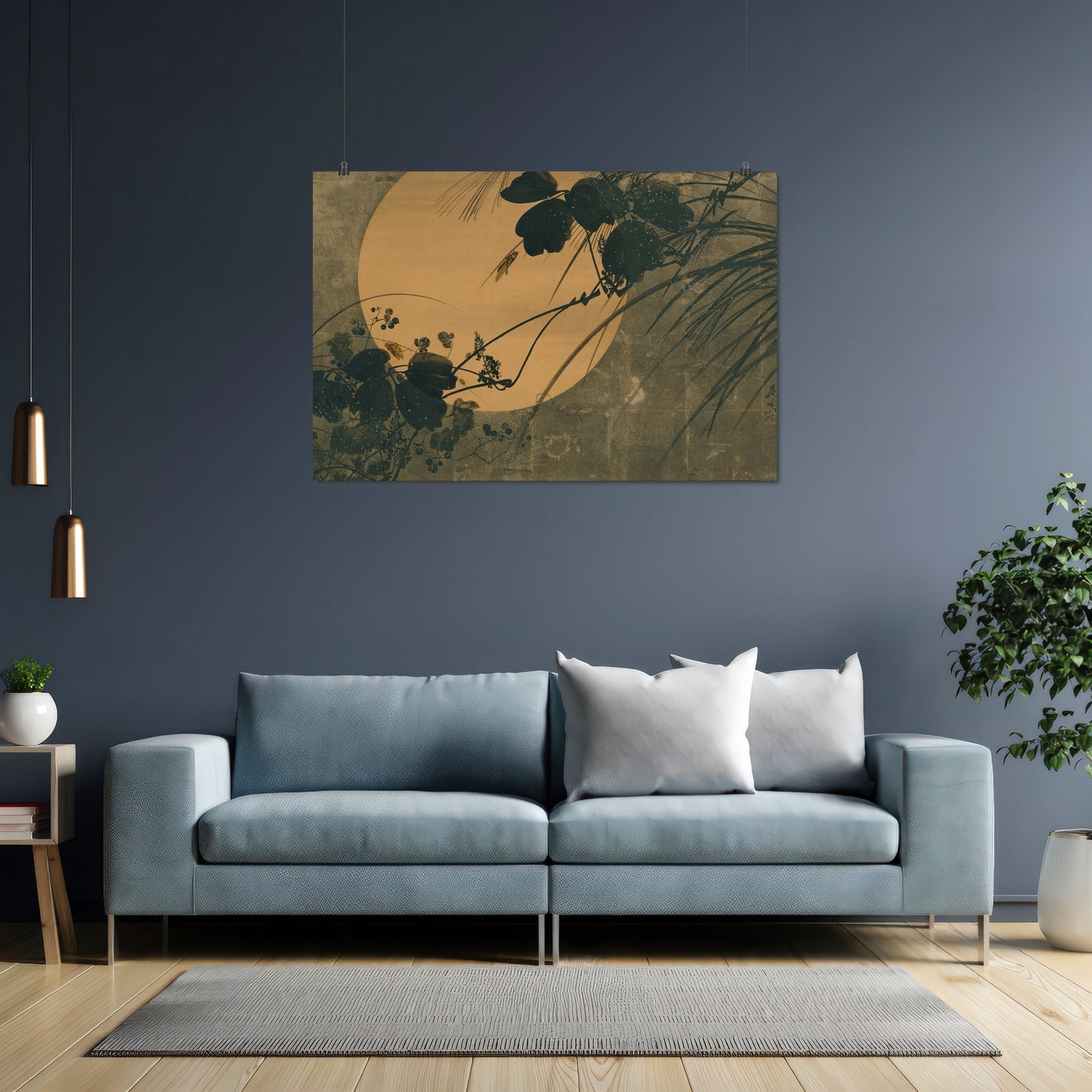 Autumn Grasses in Moonlight – Shibata Zeshin, Classic Art Reproduction