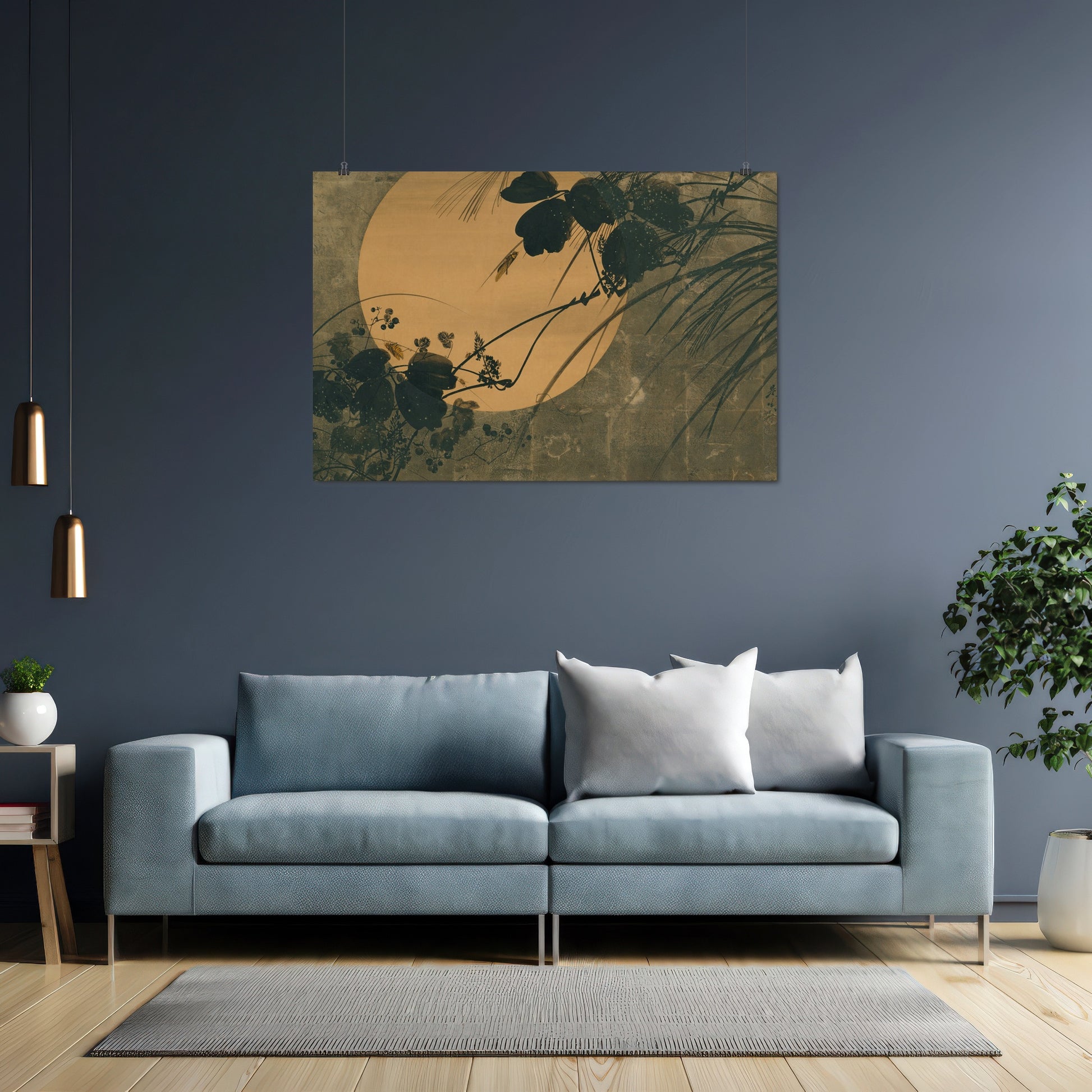 Autumn Grasses in Moonlight – Shibata Zeshin, Classic Art Reproduction