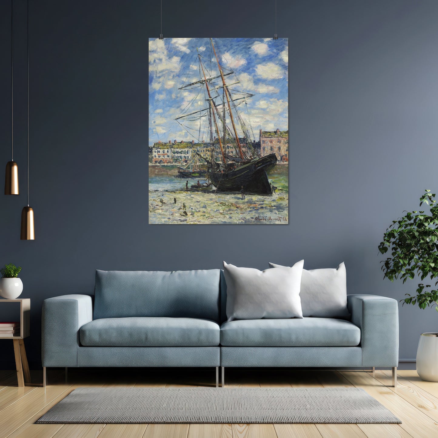 Boat Lying at Low Tide (1881) – Claude Monet