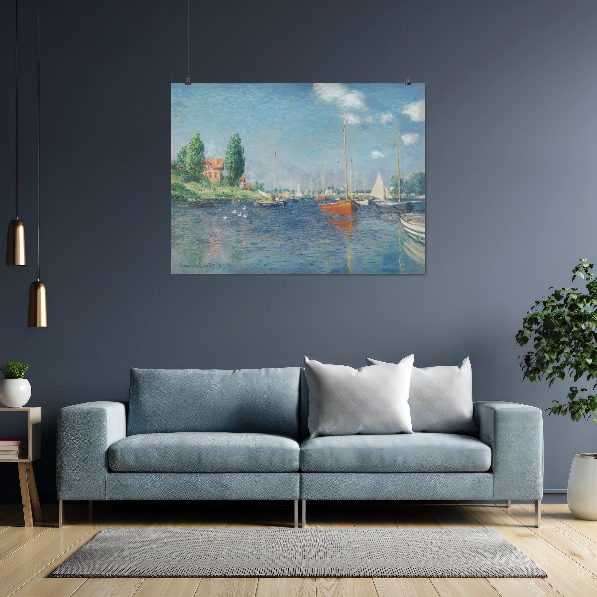 Red Boats – Claude Monet, Classic Art Reproduction